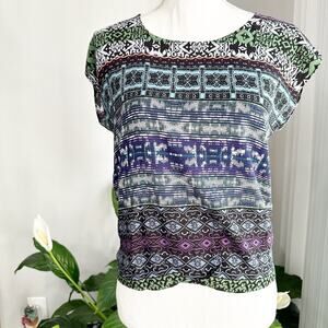 Cabi Covet Top Short Sleeve Blouse Shirt Size XS